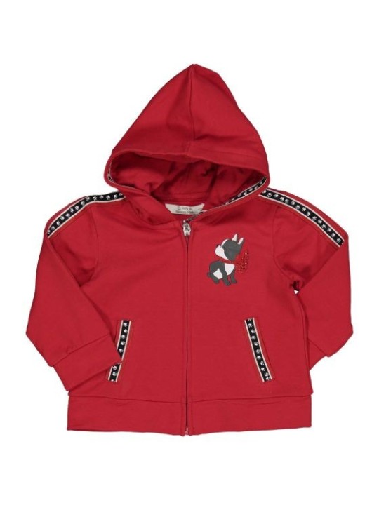 BIRBA  BLUZA ROZPINANA  Z KAPTUREM CZERWONA 999 56805 00 56M