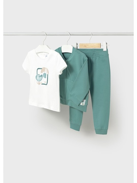 MAYORAL BABY KOMPLET KOSZULKA BLUZA SPODNIE DRESOWE TURKUS 1840/11