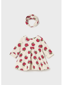 MAYORAL NEWBORN SUKIENKA Z OPASKĄ KREMOWA W JABŁUSZKA 2827