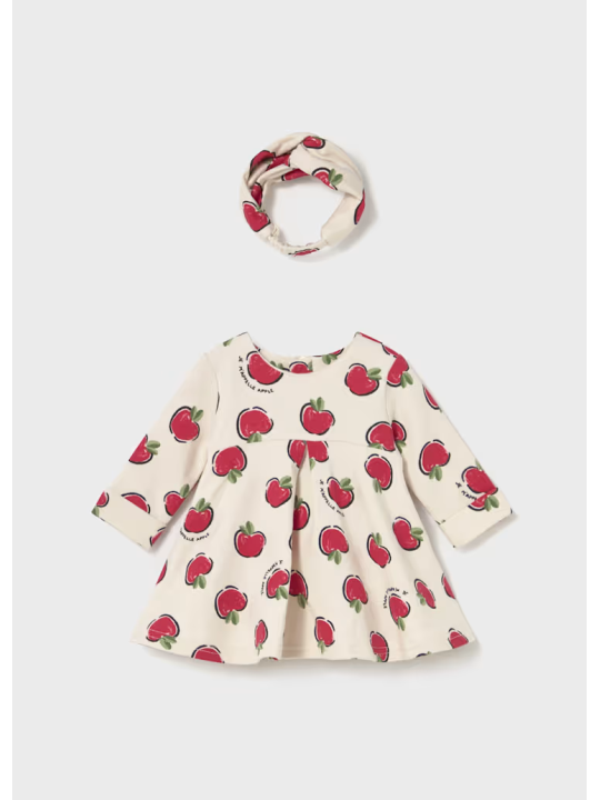 MAYORAL NEWBORN SUKIENKA Z OPASKĄ KREMOWA W JABŁUSZKA 2827