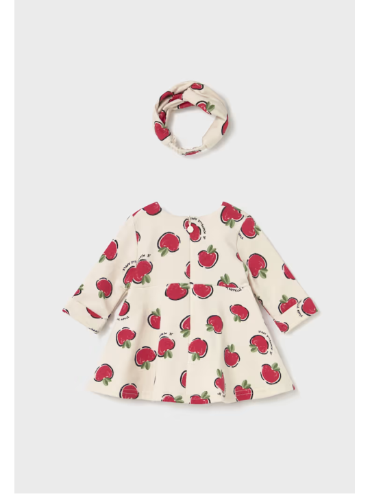 MAYORAL NEWBORN SUKIENKA Z OPASKĄ KREMOWA W JABŁUSZKA 2827