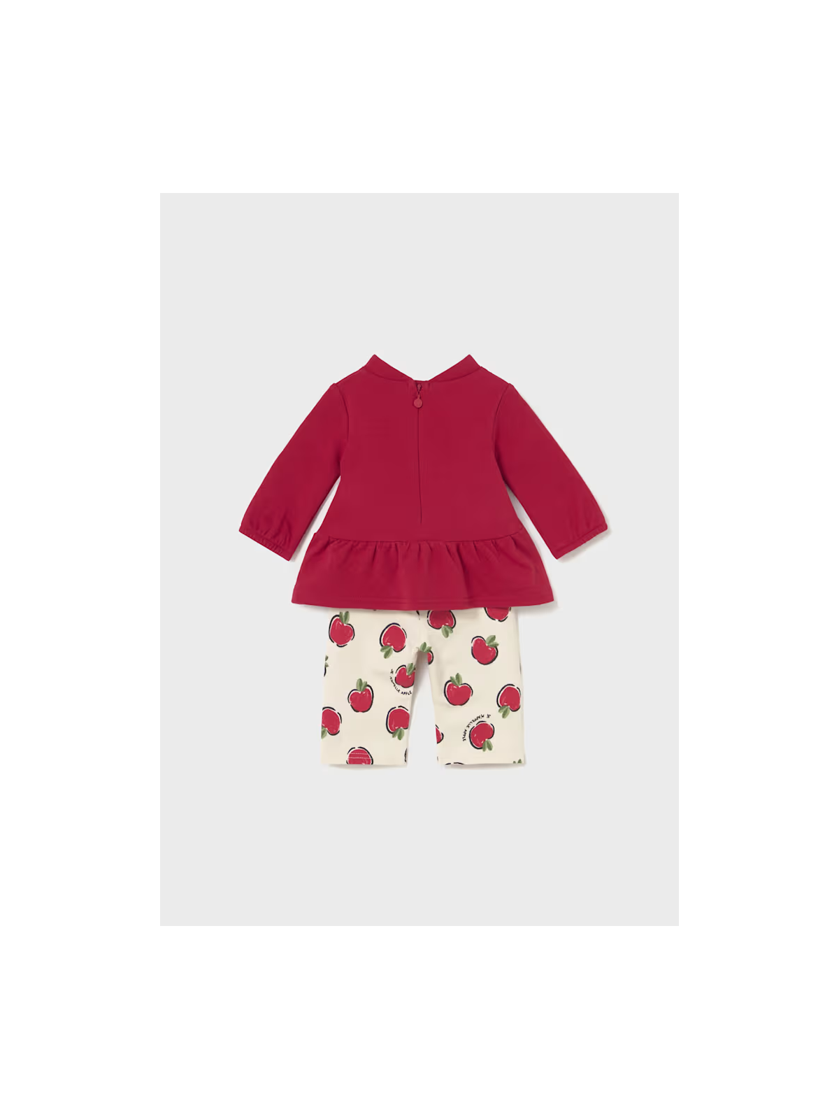 MAYORAL NEWBORN KOMPLET BLUZA CZERWONA LEGINSY W JABŁUSZKA 2634