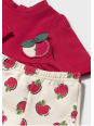 MAYORAL NEWBORN KOMPLET BLUZA CZERWONA LEGINSY W JABŁUSZKA 2634