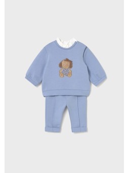 MAYORAL NEWBORN KOMPLET SPODNIE BLUZA BŁĘKIT 2560