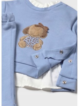 MAYORAL NEWBORN KOMPLET SPODNIE BLUZA BŁĘKIT 2560