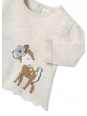 MAYORAL NEWBORN KOMPLET SWETER BEŻ SPODNIE W KRATKĘ 2595