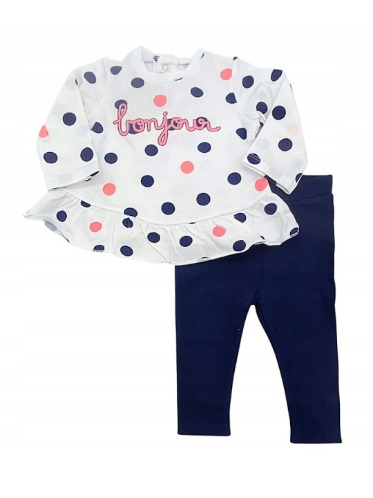 MAYORAL NEWBORN KOMPLET DLA DZIEWCZYNKI  KOSZULKA LEGINSY 10609/44