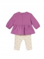 MAYORAL NEWBORN KOMPLET DLA DZIEWCZYNKI  BLUZA Z FALBANKĄ LEGINSY WELUROWE W SERDUSZKA KOMPLET009