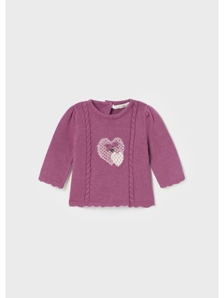 MAYORAL NEWBORN SWETER DLA DZIEWCZYNKI  FIOLET WRZOS SWETER004