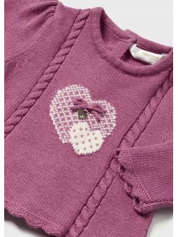 MAYORAL NEWBORN SWETER DLA DZIEWCZYNKI  FIOLET WRZOS SWETER004