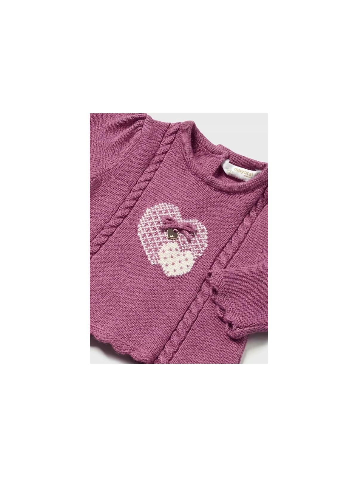 DZIANINOWY SWETER NIEMOWELĘCY Z SERCEM MAYORAL SWETER004