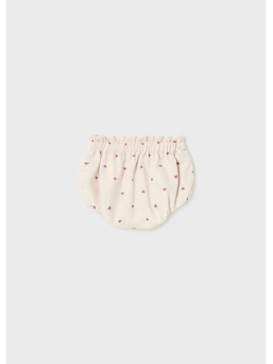 MAYORAL NEWBORN DZIEWCZĘCE BLOOMERSY SPODENKI W SERCA Z KOKARDKĄ - KREM 02246