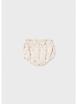 MAYORAL NEWBORN DZIEWCZĘCE BLOOMERSY SPODENKI W SERCA Z KOKARDKĄ - KREM 02246