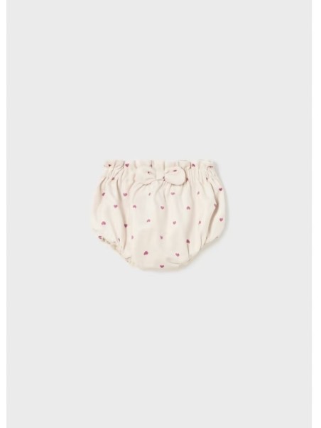 MAYORAL NEWBORN DZIEWCZĘCE BLOOMERSY SPODENKI W SERCA Z KOKARDKĄ - KREM 02246