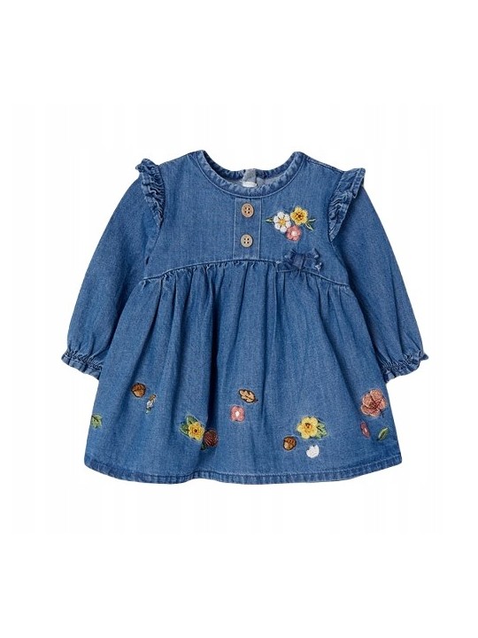 MAYORAL NEWBORN SUKIENKA JEANSOWA KWIATKI HAFTY 2827