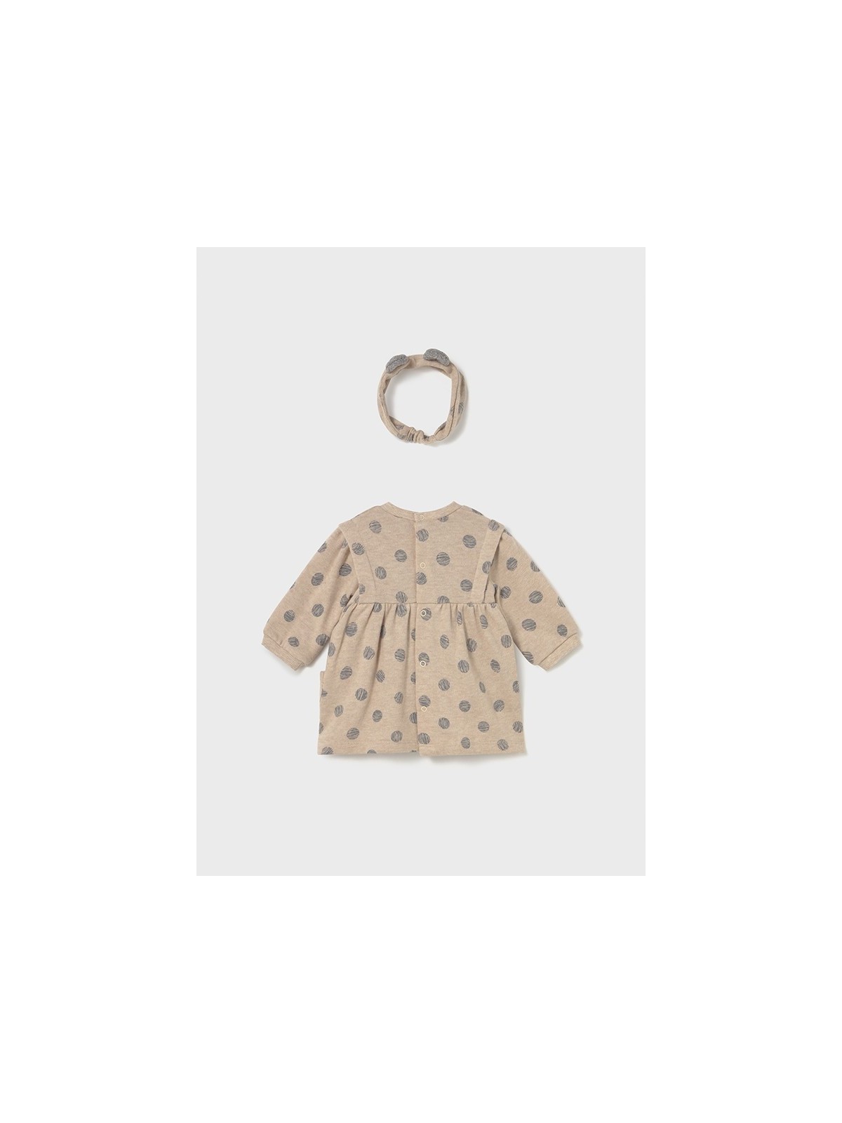 MAYORAL NEWBORN  SUKIENKA  DZIANINOWA BEŻ W SZARE GROSZKI 2807/14