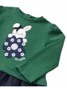 MAYORAL BABY  SUKIENKA DLA DZIEWCZYNKI GRANAT ZIELEŃ TIUL SUKIENKA004