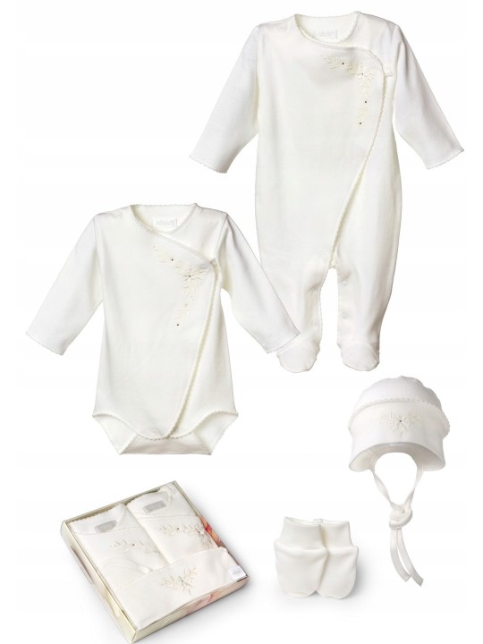 SOFIJA WYPRAWKA DLA NIEMOWLĘCIA DZIEWCZYNKI PAJAC BODY CZAPKA AFRODYTA