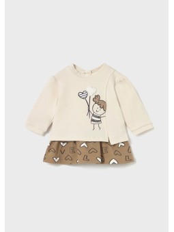 MAYORAL NEWBORN SUKIENKA DLA DZIEWCZYNKI BEŻ BRĄŻ 2833