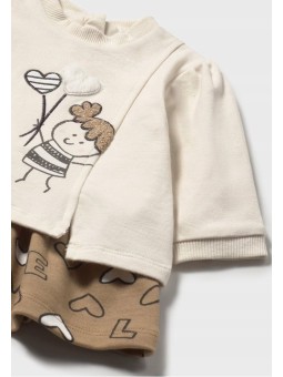 MAYORAL NEWBORN SUKIENKA DLA DZIEWCZYNKI BEŻ BRĄŻ 2833