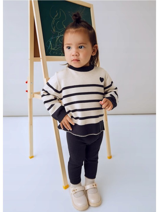 MAYORAL BABY KOMPLET DZIANINOWY SWETER SPODNIE GRANAT BEŻ 2595