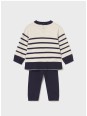 MAYORAL BABY KOMPLET DZIANINOWY SWETER SPODNIE GRANAT BEŻ 2595