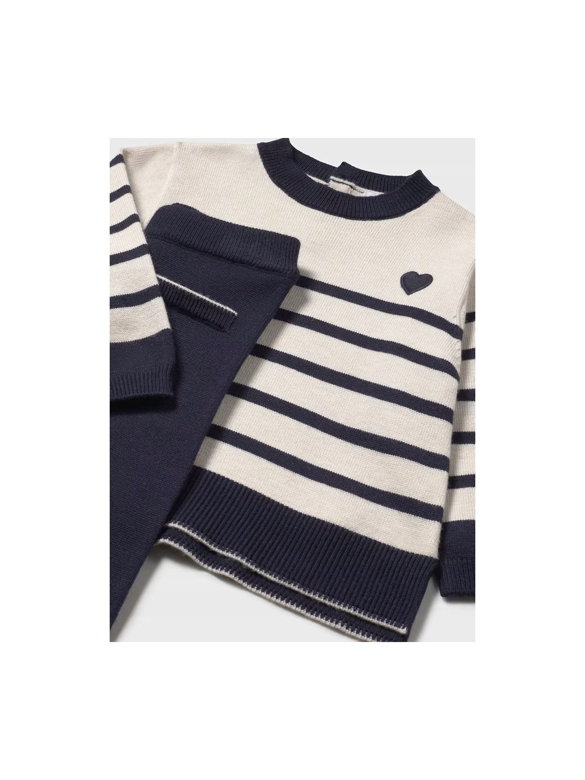 MAYORAL BABY KOMPLET DZIANINOWY SWETER SPODNIE GRANAT BEŻ 2595