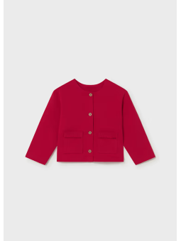 MAYORAL BABY KOMPLET KOSZULKA NA KRÓTKI RĘKAW  BOLERKO CZERWEONE LEGINSY Z NADRUKIEM 1749/87