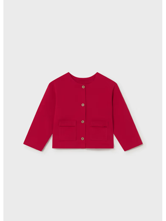 MAYORAL BABY KOMPLET KOSZULKA NA KRÓTKI RĘKAW  BOLERKO CZERWEONE LEGINSY Z NADRUKIEM 1749/87