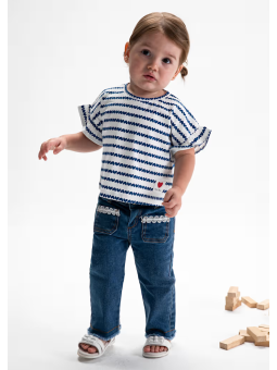 MAYORAL BABY SPODNIE JEANS RELAXED FIT DLA DZIEWCZYNKI 1511/74