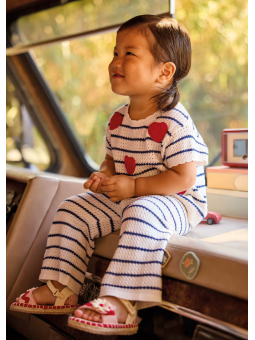 MAYORAL BABY KOMPLET AŻUROWY KOSZULKA NA KRÓTKI RĘKAW W SERDUSZKA SPODNIE 1516/26