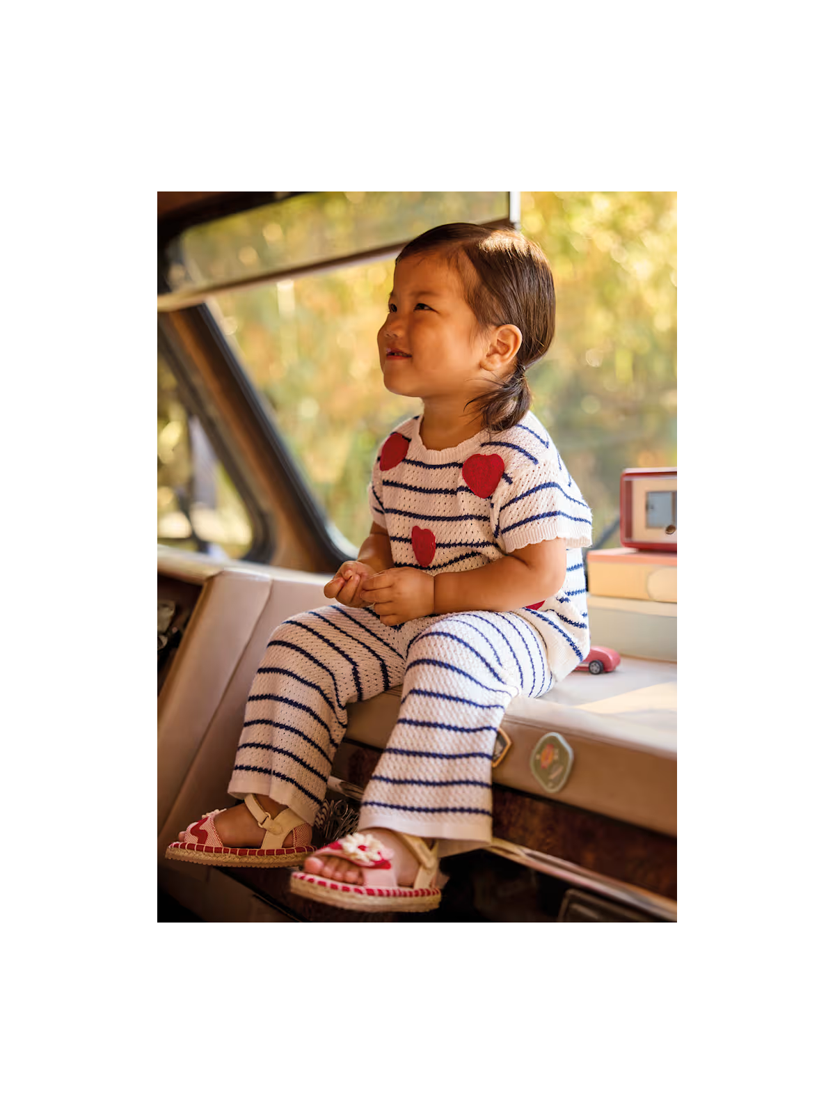 MAYORAL BABY KOMPLET AŻUROWY KOSZULKA NA KRÓTKI RĘKAW W SERDUSZKA SPODNIE 1516/26