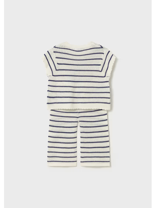 MAYORAL BABY KOMPLET AŻUROWY KOSZULKA NA KRÓTKI RĘKAW W SERDUSZKA SPODNIE 1516/26