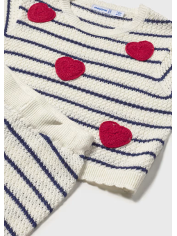 MAYORAL BABY KOMPLET AŻUROWY KOSZULKA NA KRÓTKI RĘKAW W SERDUSZKA SPODNIE 1516/26