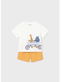 MAYORAL BABY KOMPLET DLA CHŁOPCA KOSZULKA NA KRÓTKI RĘKAW KRÓTKIE SPODENKI 1670/44