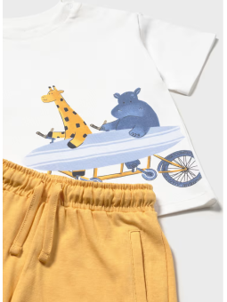 MAYORAL BABY KOMPLET DLA CHŁOPCA KOSZULKA NA KRÓTKI RĘKAW KRÓTKIE SPODENKI 1670/44