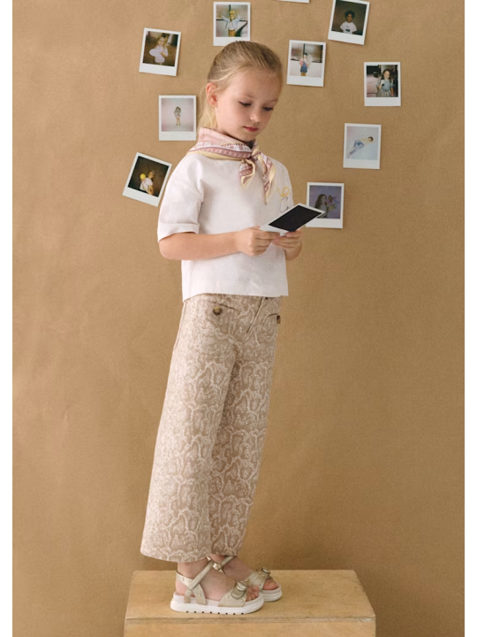 MAYORAL SPODNIE JEANSY SZEROKIE BRĄZ BEŻ 3587/20