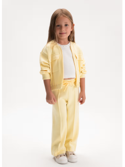 MAYORAL KOMPLET DRES DLA DZIEWCZYNKI BLUZA ROZPINANA SPODNIE SZEROKIE ŻÓŁTY 3890/43