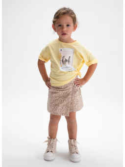 MAYORAL KOSZULKA NA KRÓTKI RĘKAW DLA DZIEWCZYNKI ŻÓŁTA 3016/23