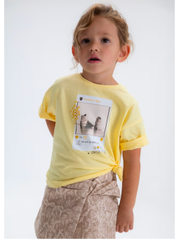 MAYORAL KOSZULKA NA KRÓTKI RĘKAW DLA DZIEWCZYNKI ŻÓŁTA 3016/23