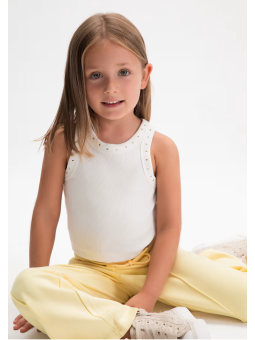 MAYORAL KOSZULKA  TOP NA RAMIRĄCZKACH KREM 3021/33