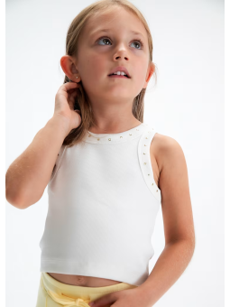 MAYORAL KOSZULKA  TOP NA RAMIRĄCZKACH KREM 3021/33