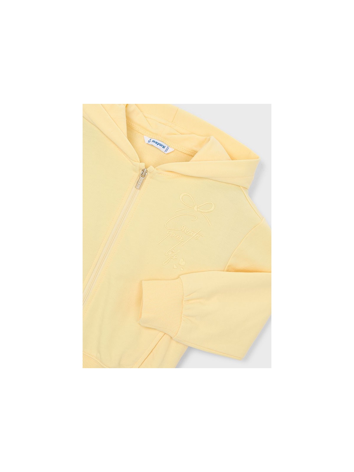 MAYORAL BLUZA Z KAPTUREM ROZPINANA DLA DZIEWCZYNKI ŻÓŁTA 3457/40