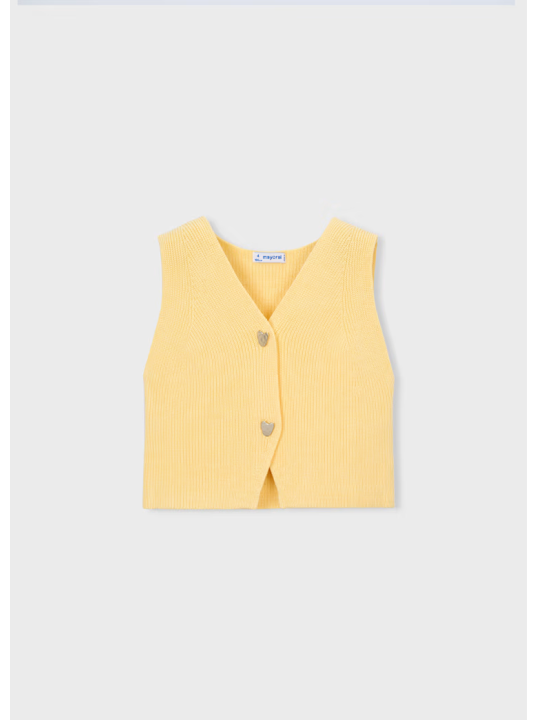 MAYORAL KOSZULKA BLUZKA DZINIOWA NA  RAMIĄCZKACH ŻÓŁTY 3385/84