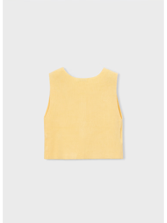 MAYORAL KOSZULKA BLUZKA DZINIOWA NA  RAMIĄCZKACH ŻÓŁTY 3385/84