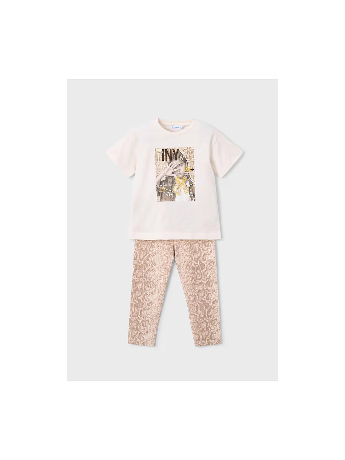 MAYORAL KOMPLET DLA DZIEWCZYNKI KOSZULKA NA KRÓTKI RĘKAW LEGINSY 3727/36