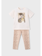 MAYORAL KOMPLET DLA DZIEWCZYNKI KOSZULKA NA KRÓTKI RĘKAW LEGINSY 3727/36