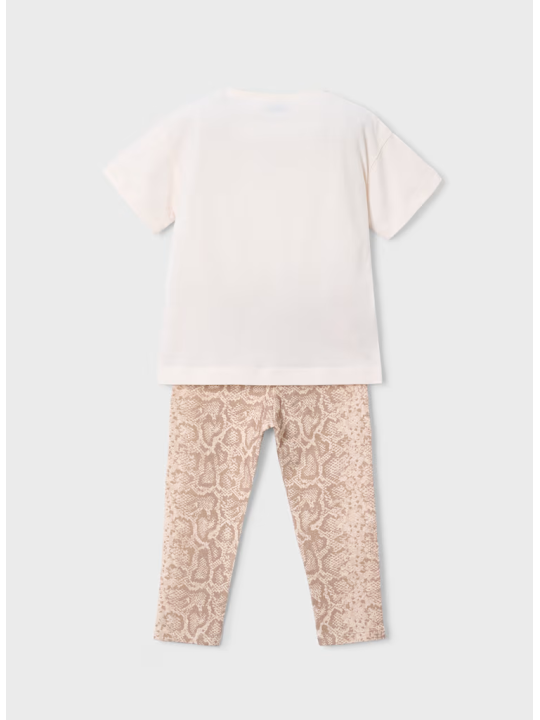 MAYORAL KOMPLET DLA DZIEWCZYNKI KOSZULKA NA KRÓTKI RĘKAW LEGINSY 3727/36