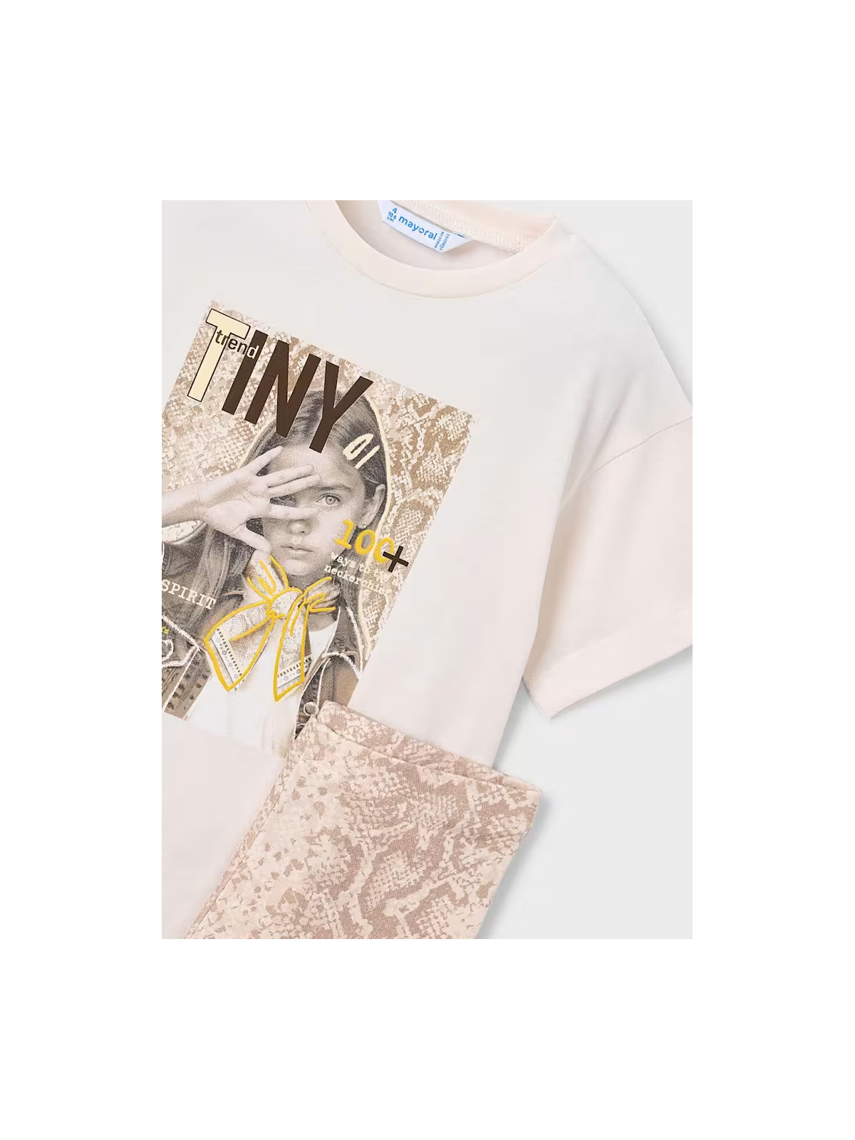 MAYORAL KOMPLET DLA DZIEWCZYNKI KOSZULKA NA KRÓTKI RĘKAW LEGINSY 3727/36