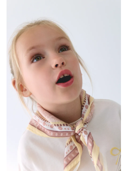 MAYORAL KOSZULKA NA KRÓTKI RĘKAW DLA DZIEWCZYNKI KREM CHUSTKA 3009/88